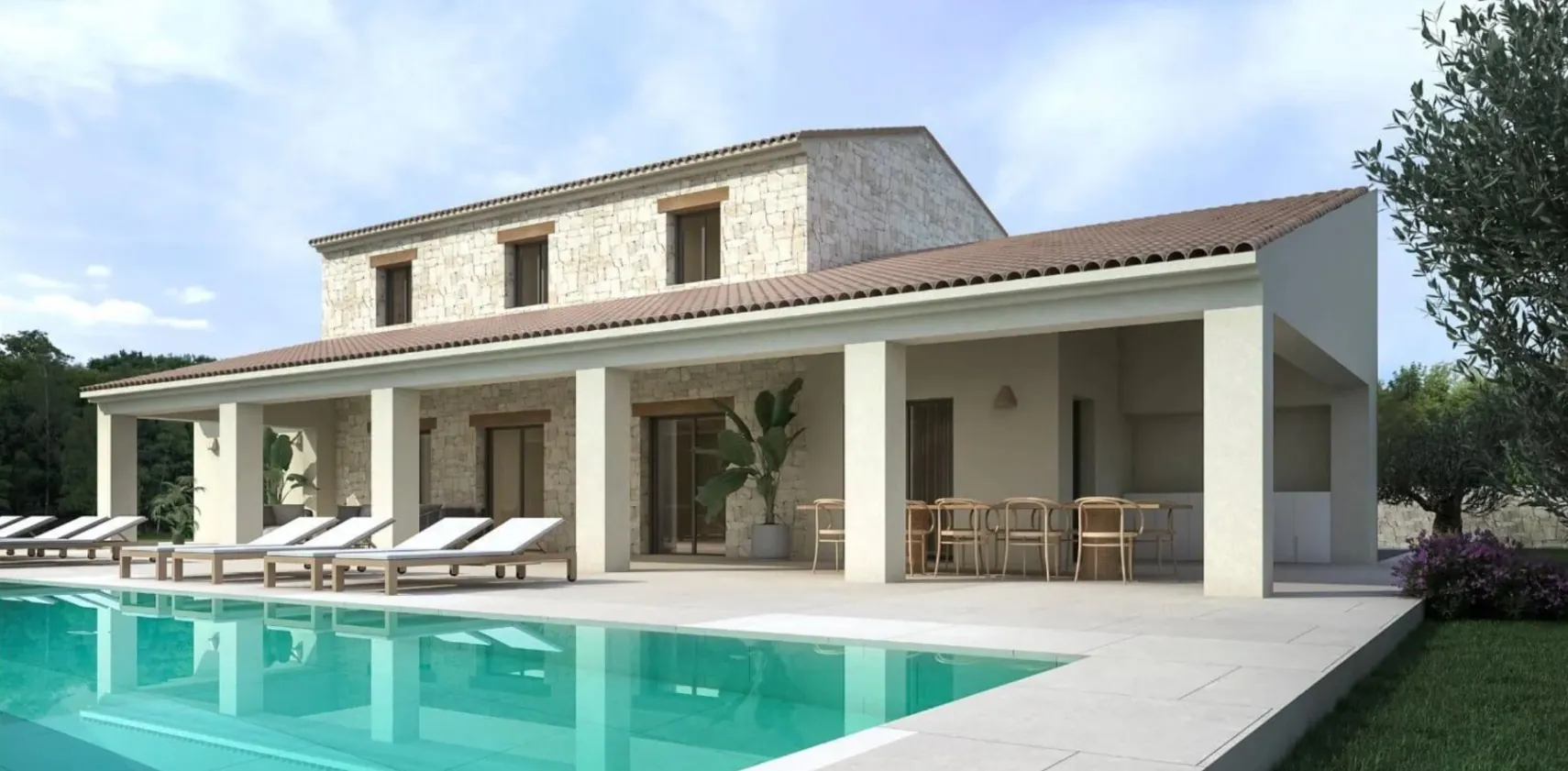 Villa mediterránea con piscina y amplios espacios en Moraira