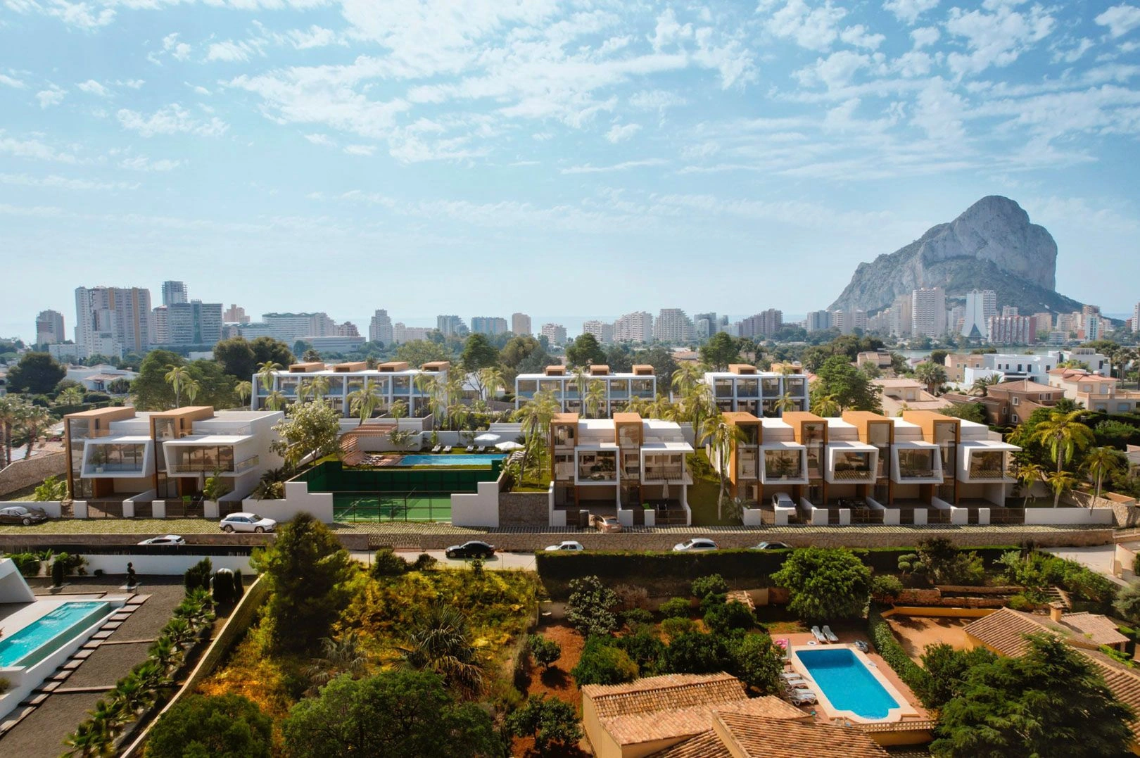 Moderne nieuwbouw geschakelde chalet te koop in Calpe