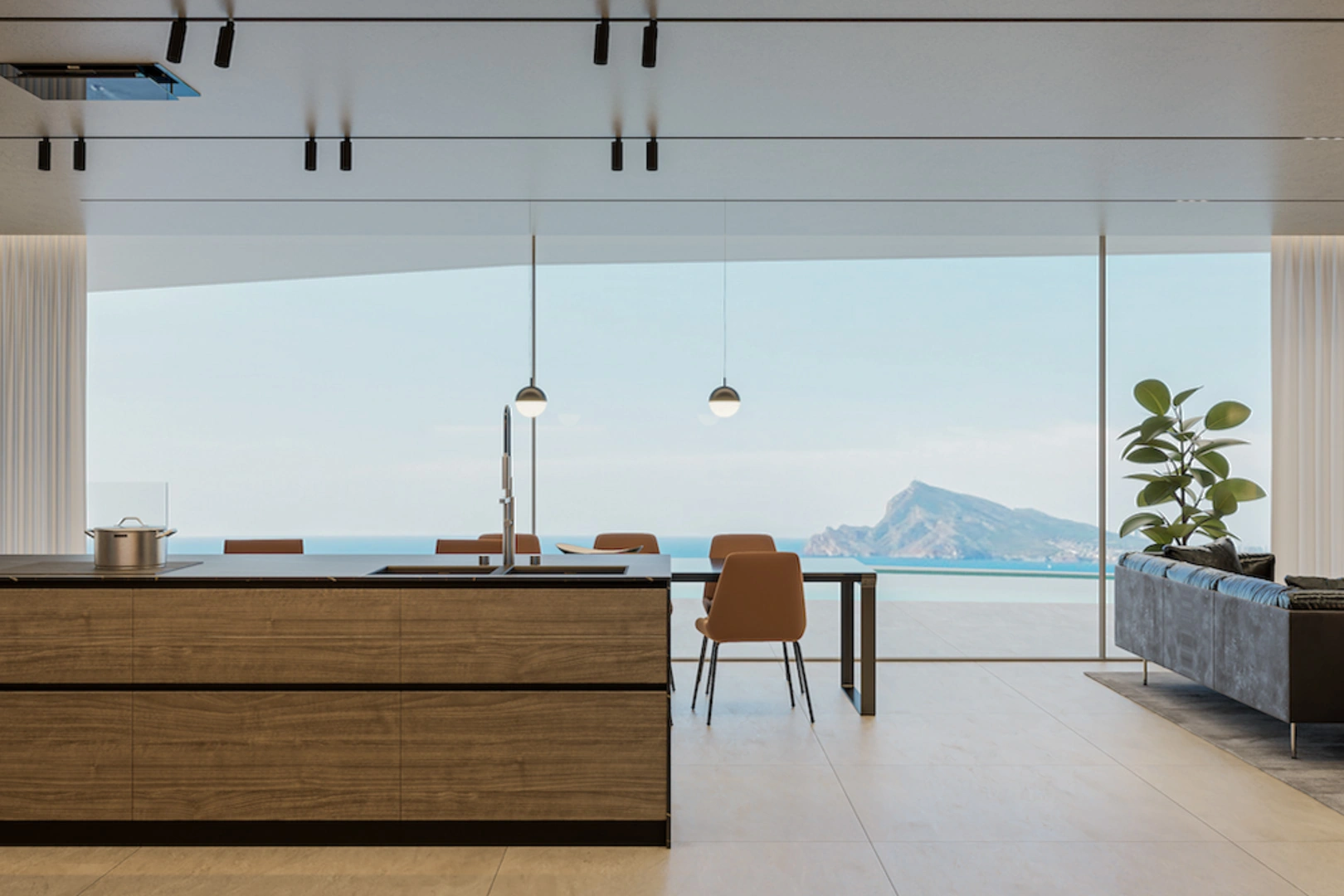 Villa moderne en construction avec vue panoramique sur la mer à vendre à Altea.