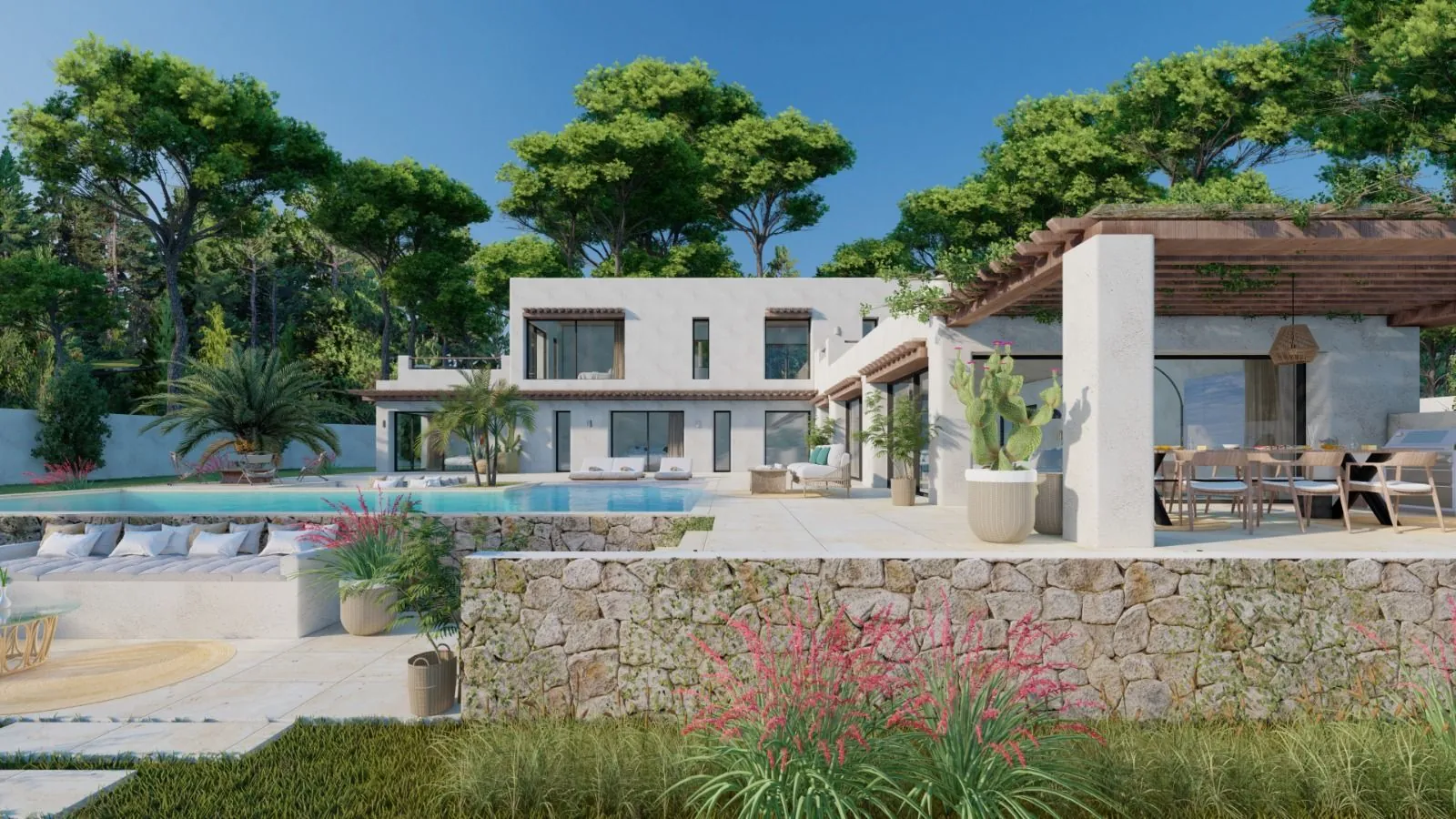 Belle villa d’Ibiza avec vue sur la mer à vendre à Jávea