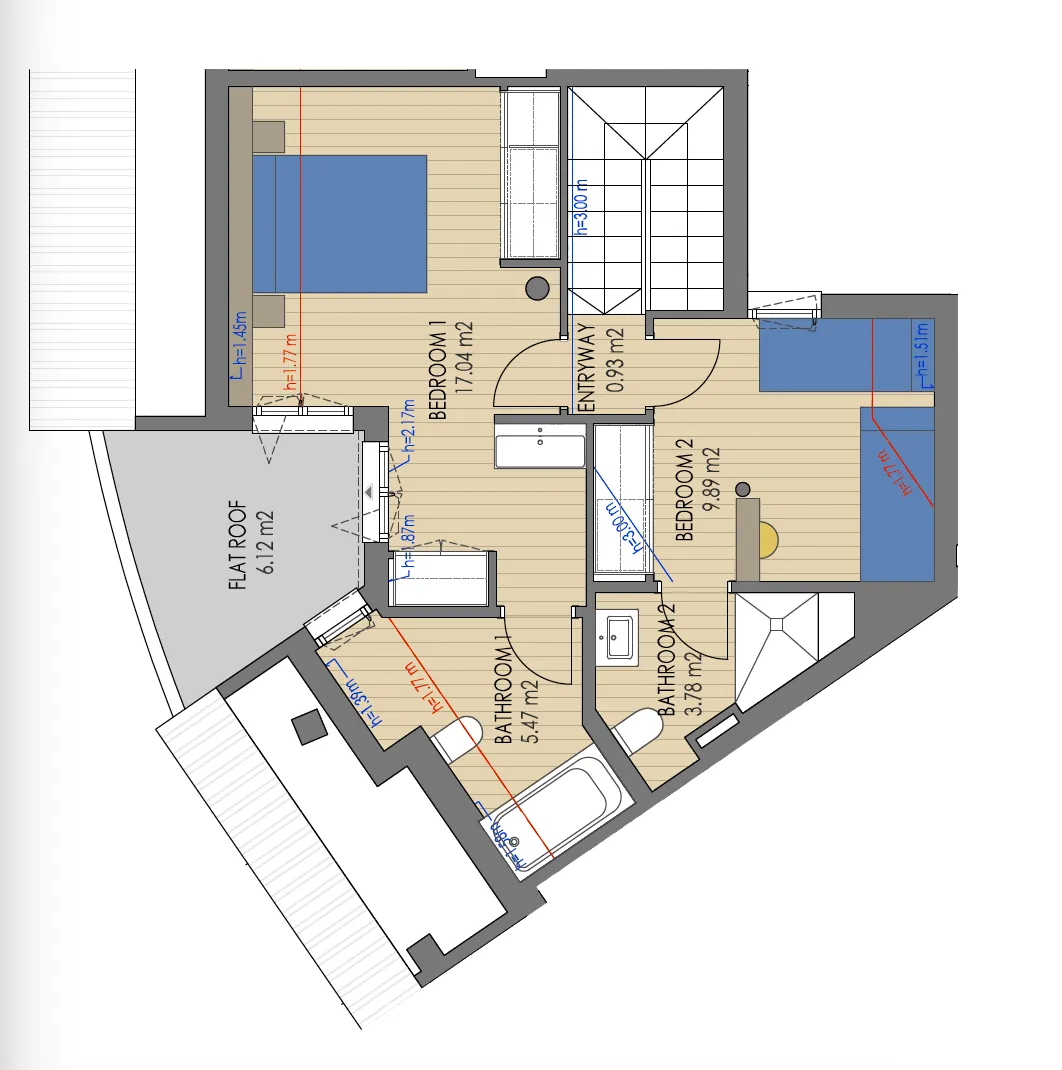Duplex neuf dans un emplacement exclusif près de la mer.