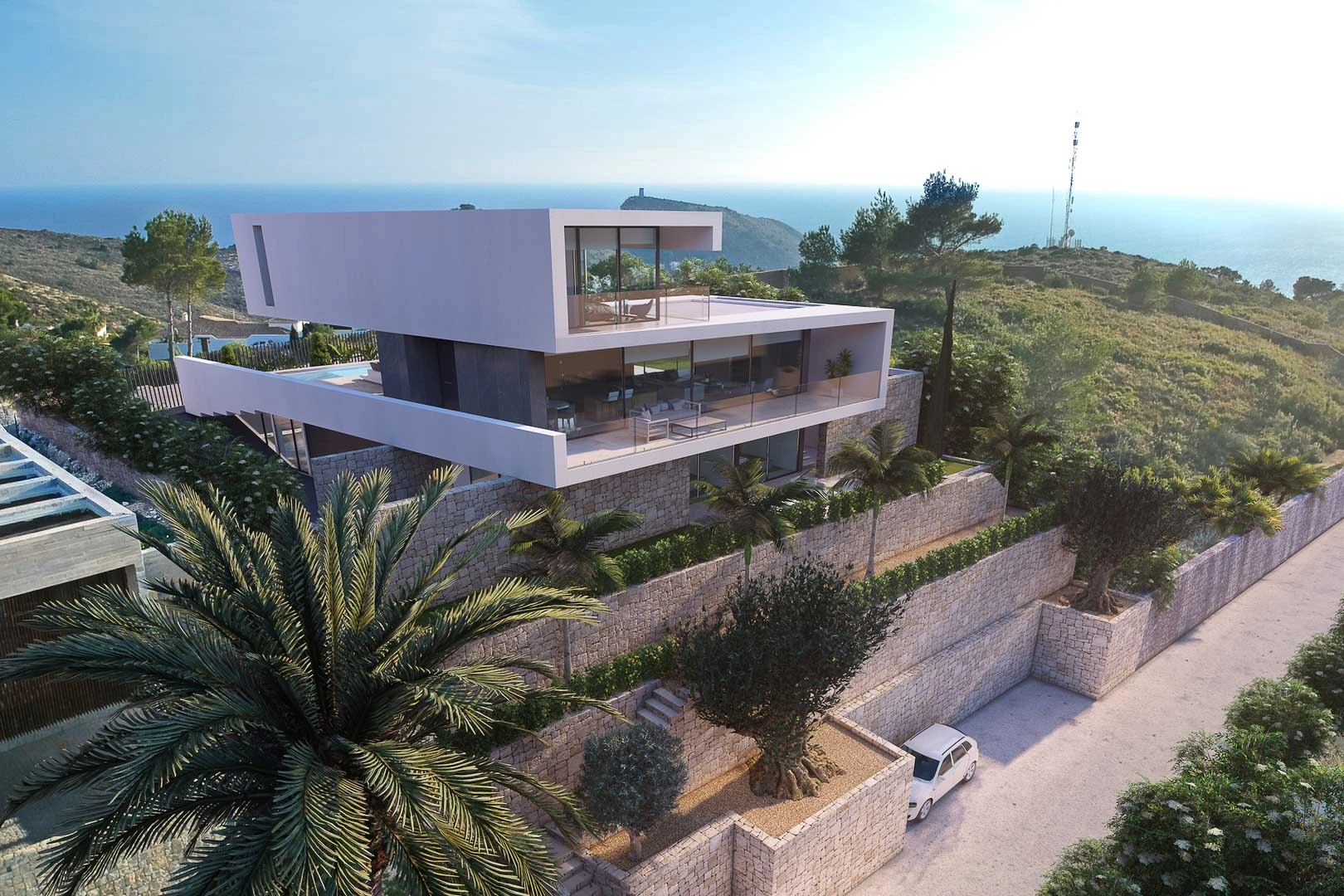 AR56777 - Proyecto de diseño con licencia de obras concedida con vistas panorámicas al mar y a la montaña en venta en Moraira.