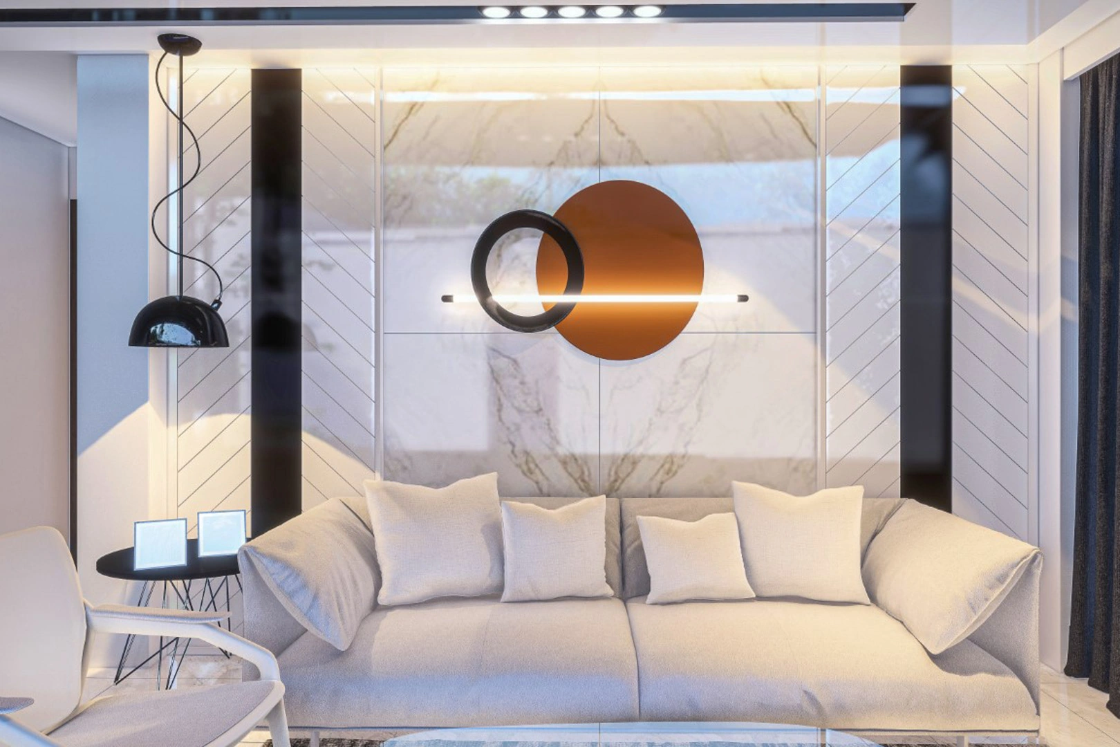 Complejo de villas independientes en construcción con piscina privada y vistas parciales al mar a la venta en pedreguer.