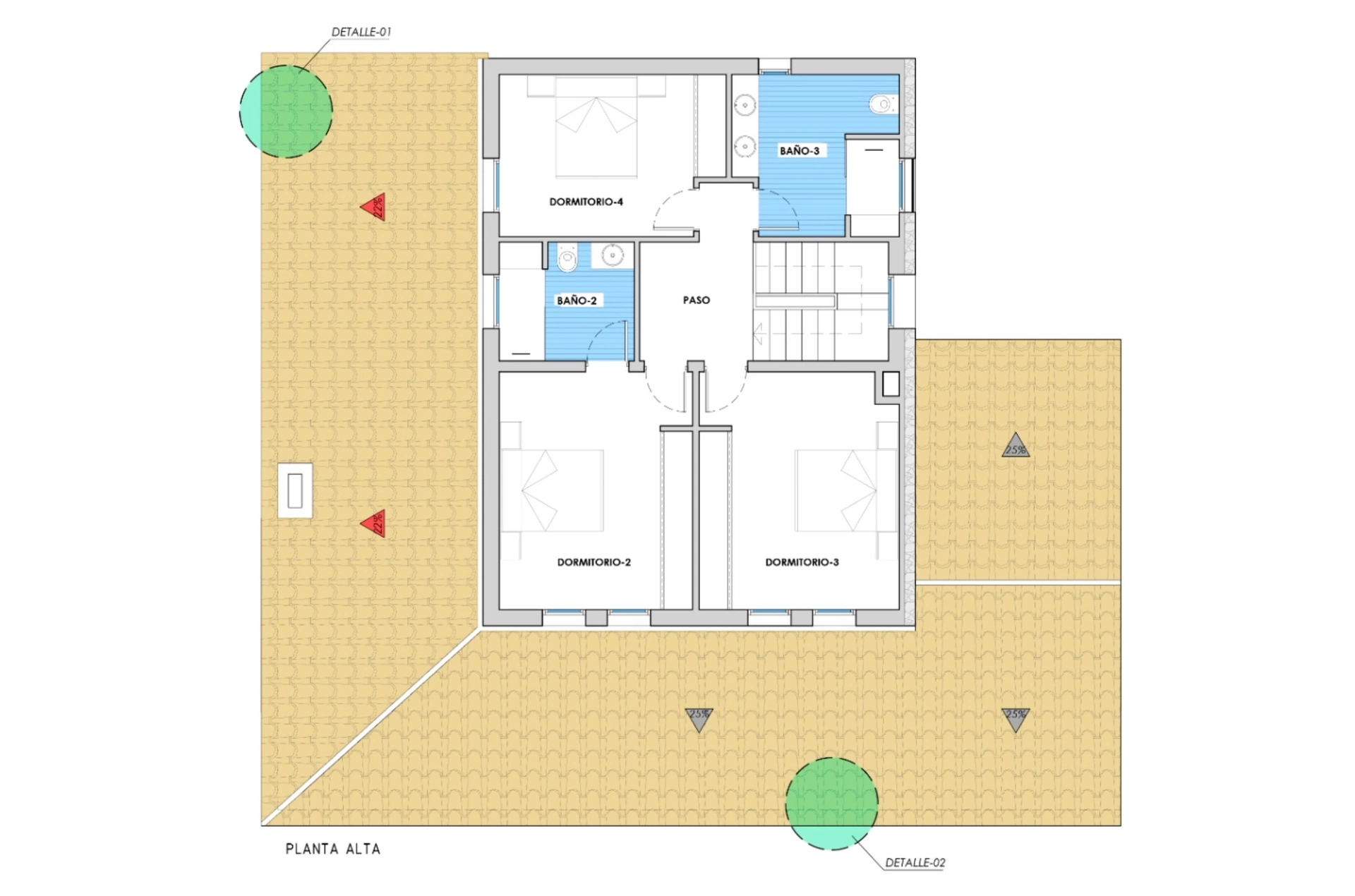 Traditional villa project with building permit for sale on a large plot in Benissa.