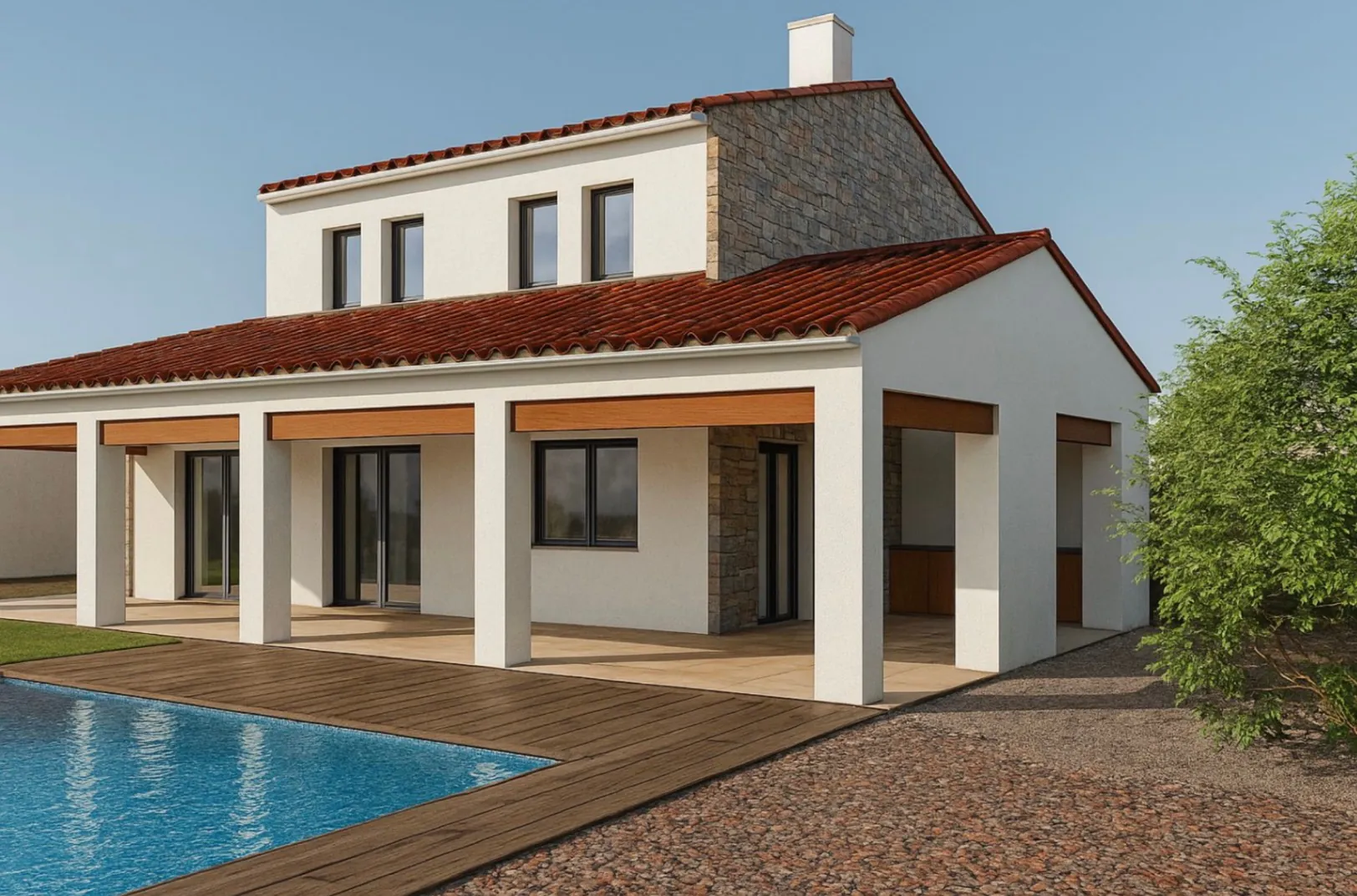 Traditional villa project with building permit for sale on a large plot in Benissa.