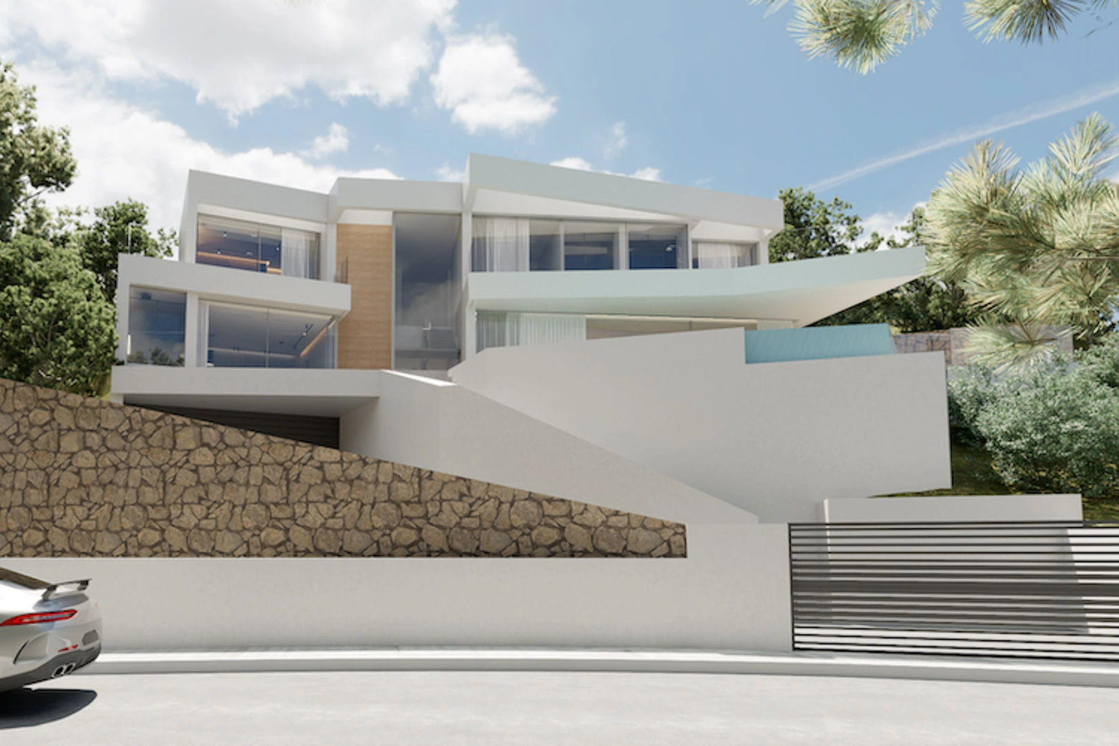 Villa moderne en construction avec vue panoramique sur la mer à vendre à Altea.