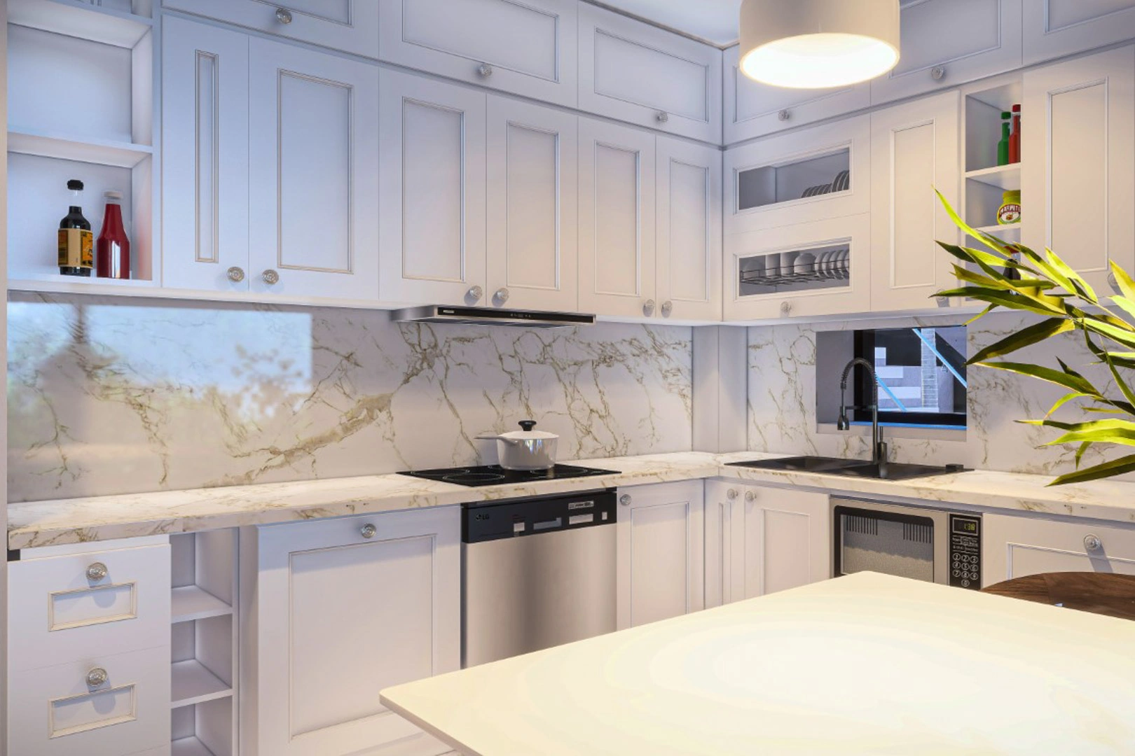 Complejo de villas independientes en construcción con piscina privada y vistas parciales al mar a la venta en pedreguer.