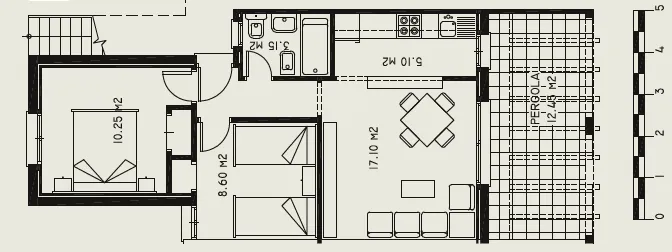 Bungalow en venta en Calpe en zona residencial con vistas al mar y Peñon de Ifach
