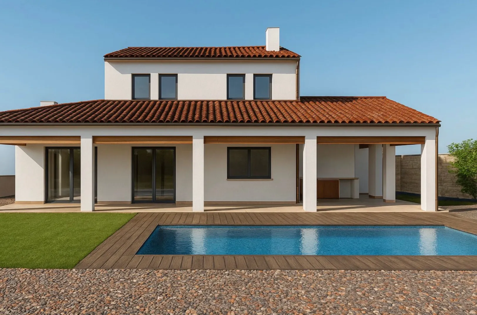 Traditional villa project with building permit for sale on a large plot in Benissa.