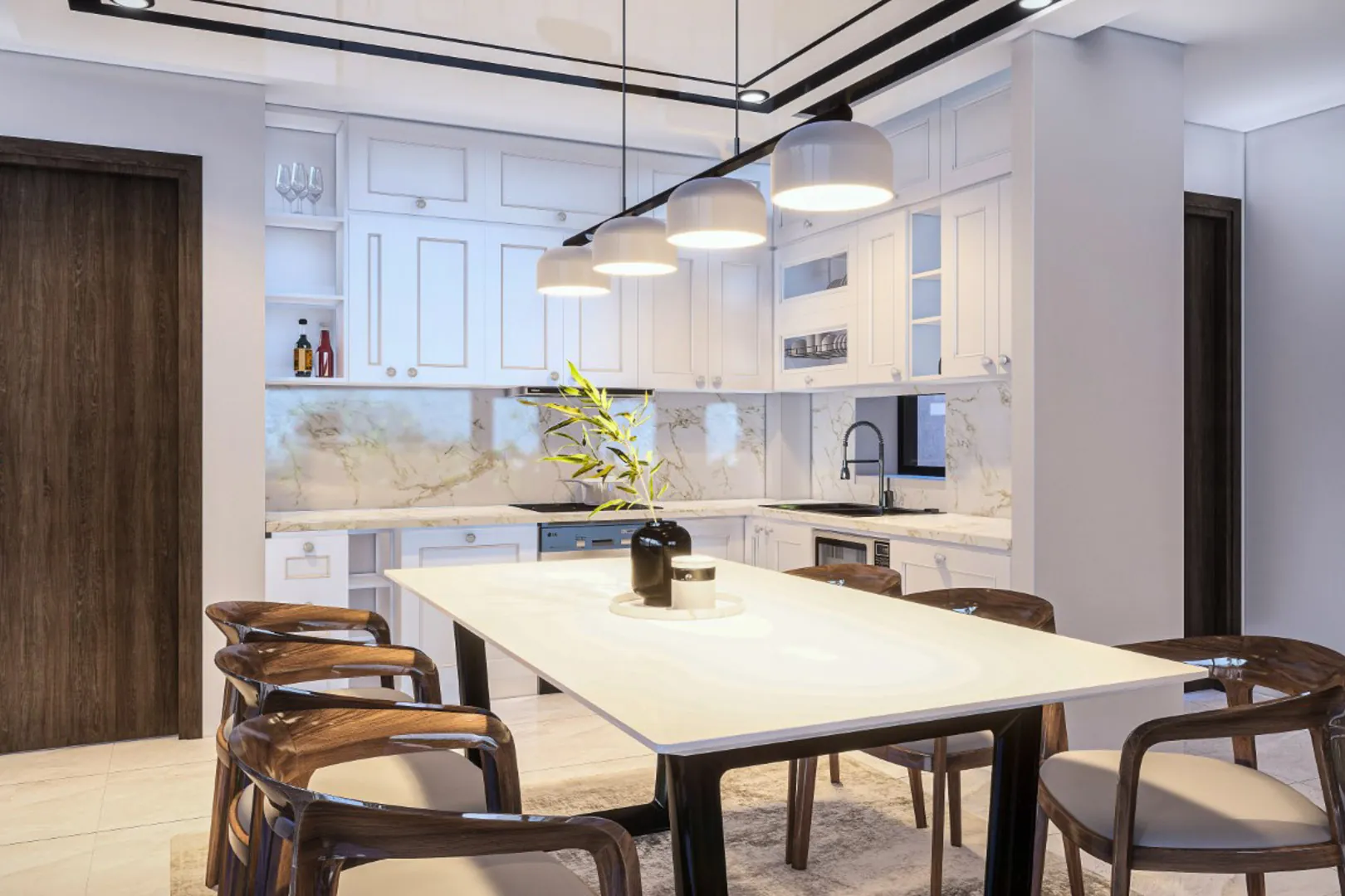 Complejo de villas independientes en construcción con piscina privada y vistas parciales al mar a la venta en pedreguer.