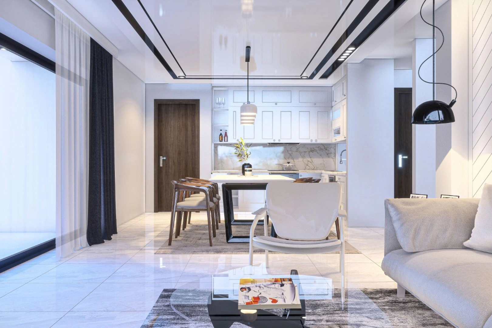 Complejo de villas independientes en construcción con piscina privada y vistas parciales al mar a la venta en pedreguer.
