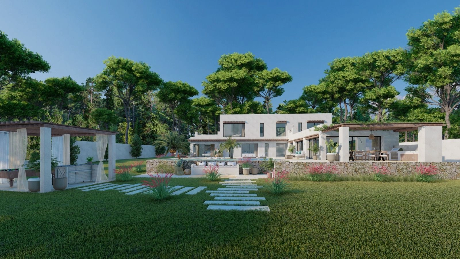Belle villa d’Ibiza avec vue sur la mer à vendre à Jávea
