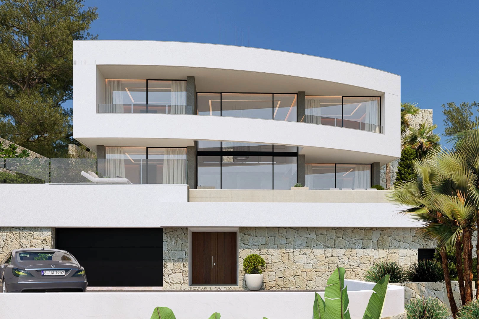 AR54153 - Proyecto de villa moderna con vistas panorámicas en venta en Calpe.