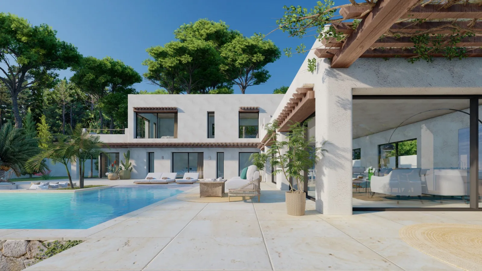 Belle villa d’Ibiza avec vue sur la mer à vendre à Jávea