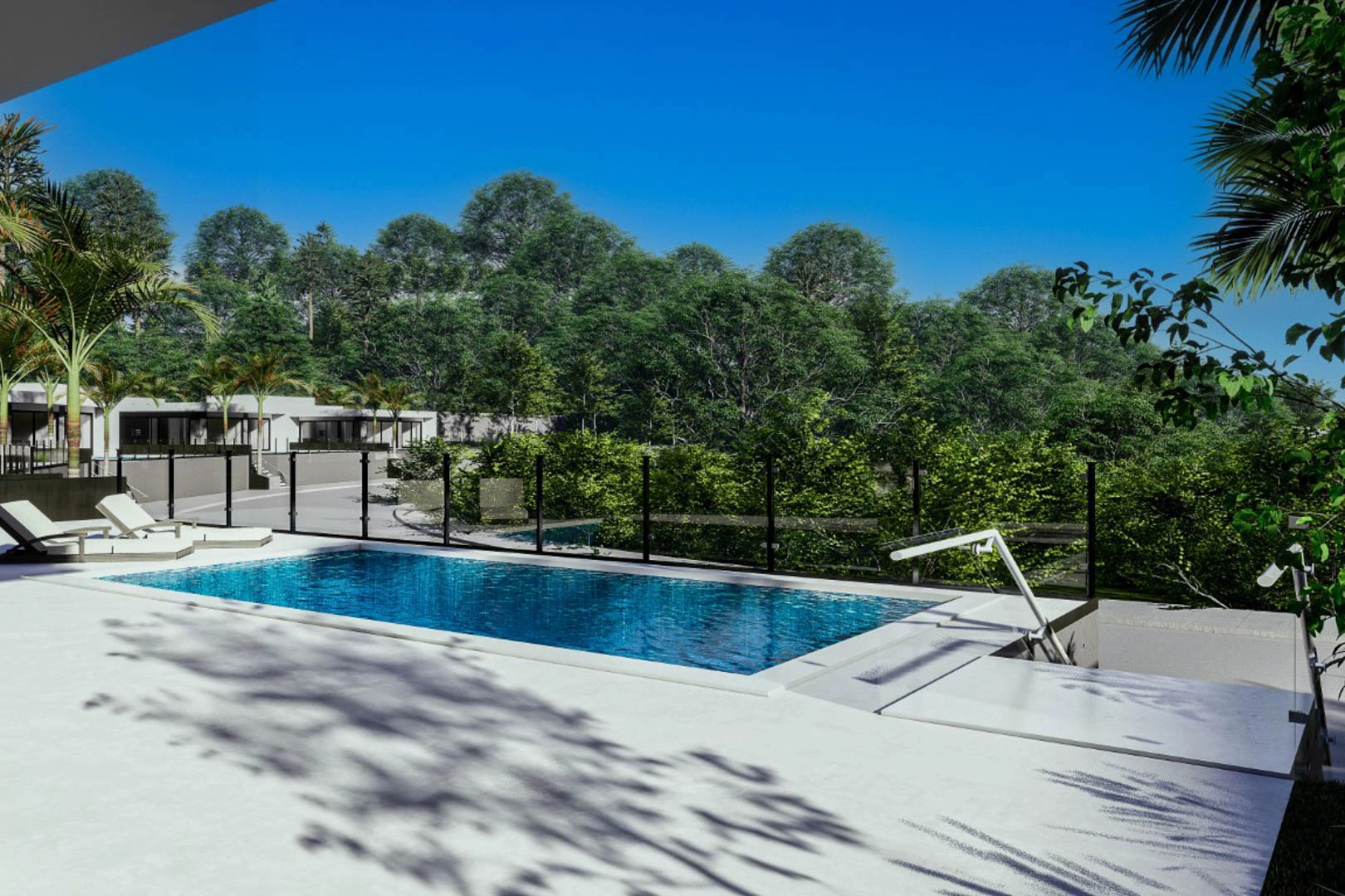 Complejo de villas independientes en construcción con piscina privada y vistas parciales al mar a la venta en pedreguer.