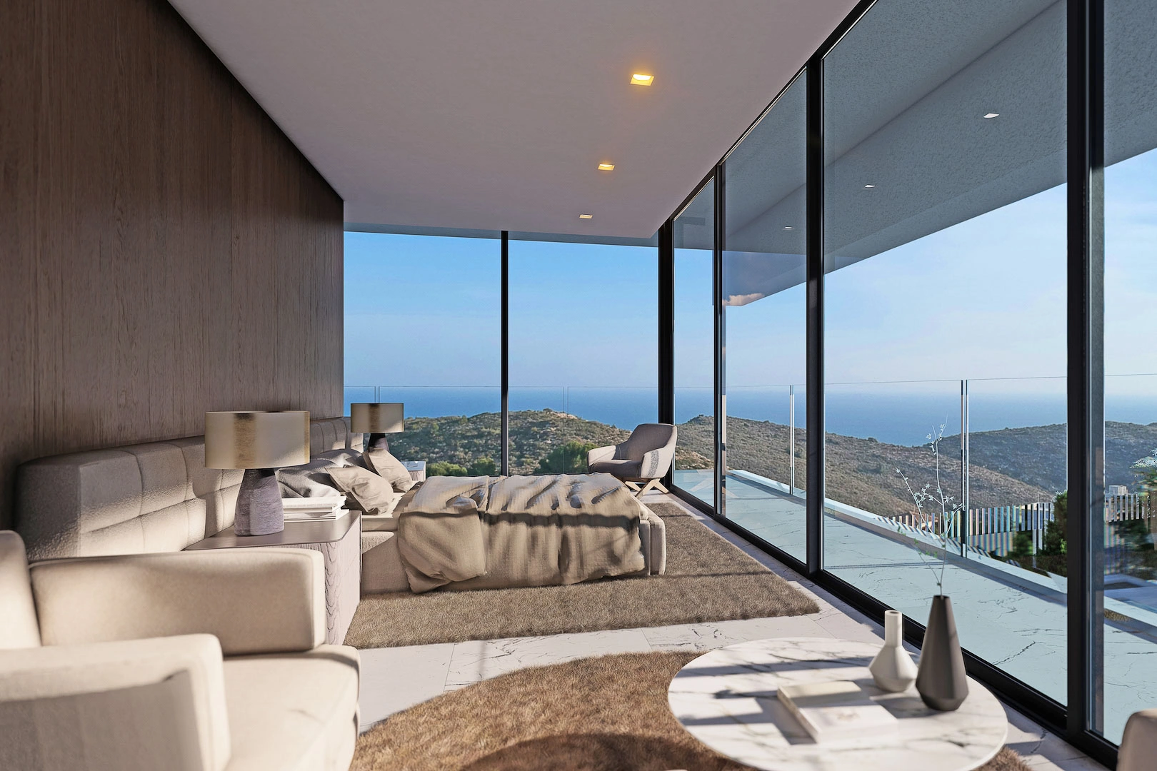 Proyecto de diseño con licencia de obras concedida con vistas panorámicas al mar y a la montaña en venta en Moraira.
