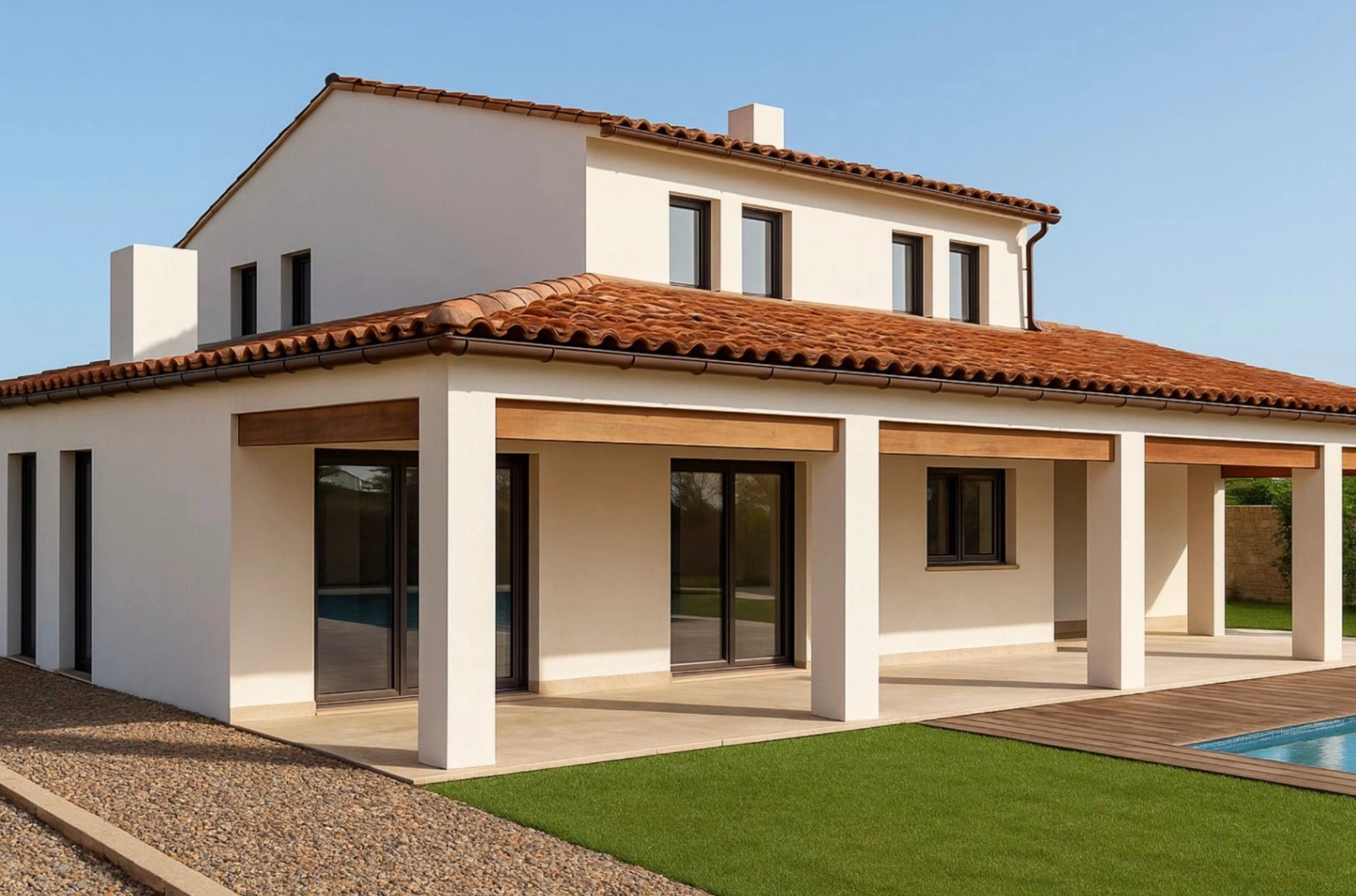 Traditional villa project with building permit for sale on a large plot in Benissa.