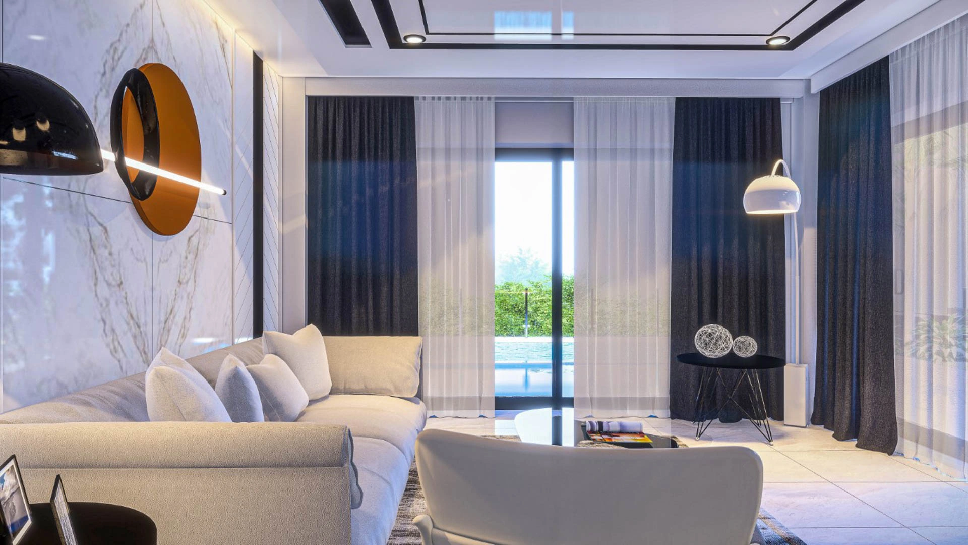 Complejo de villas independientes en construcción con piscina privada y vistas parciales al mar a la venta en pedreguer.