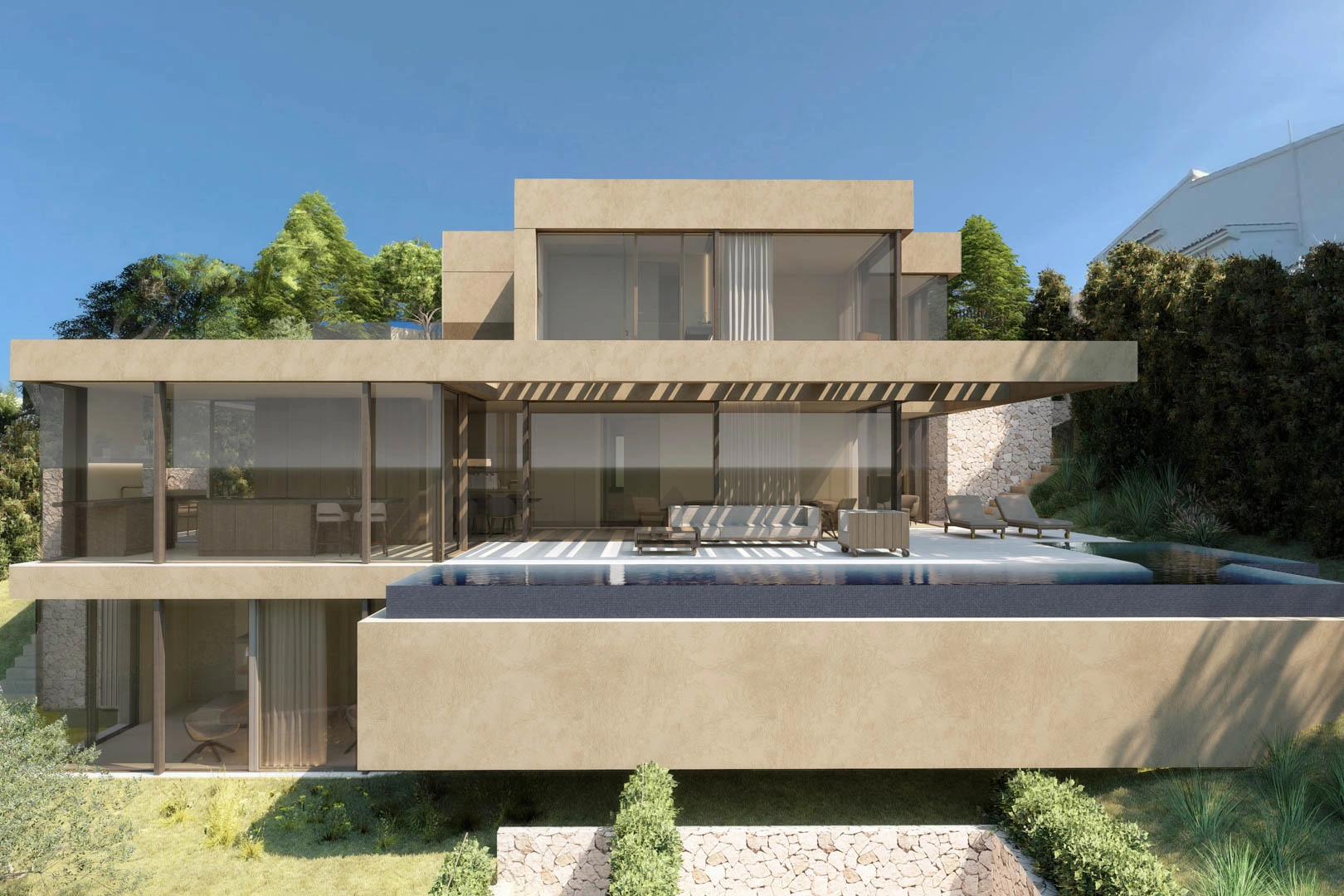 Neubauvilla zum Verkauf mit Panoramablick auf das Mittelmeer