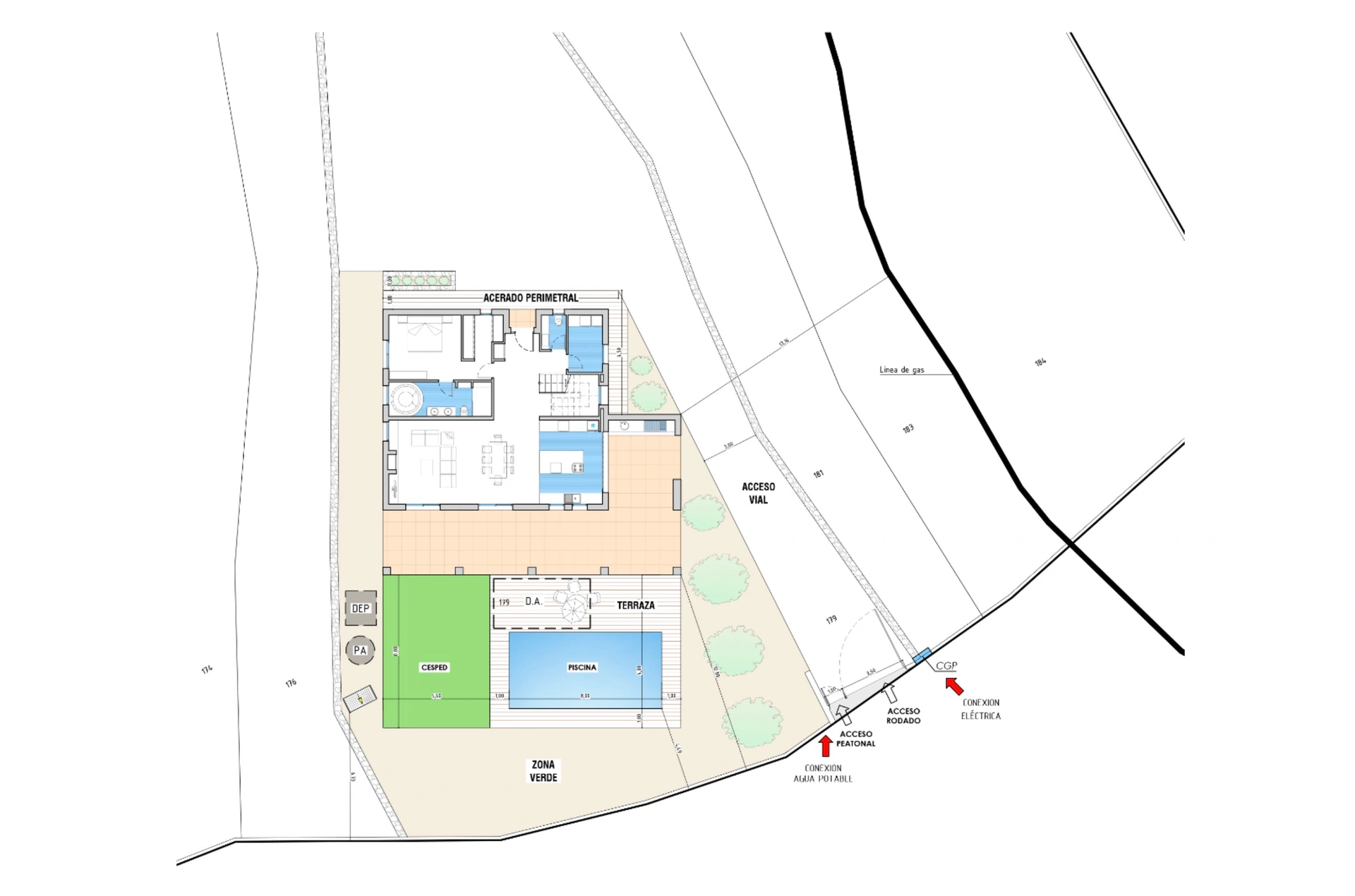 Traditional villa project with building permit for sale on a large plot in Benissa.