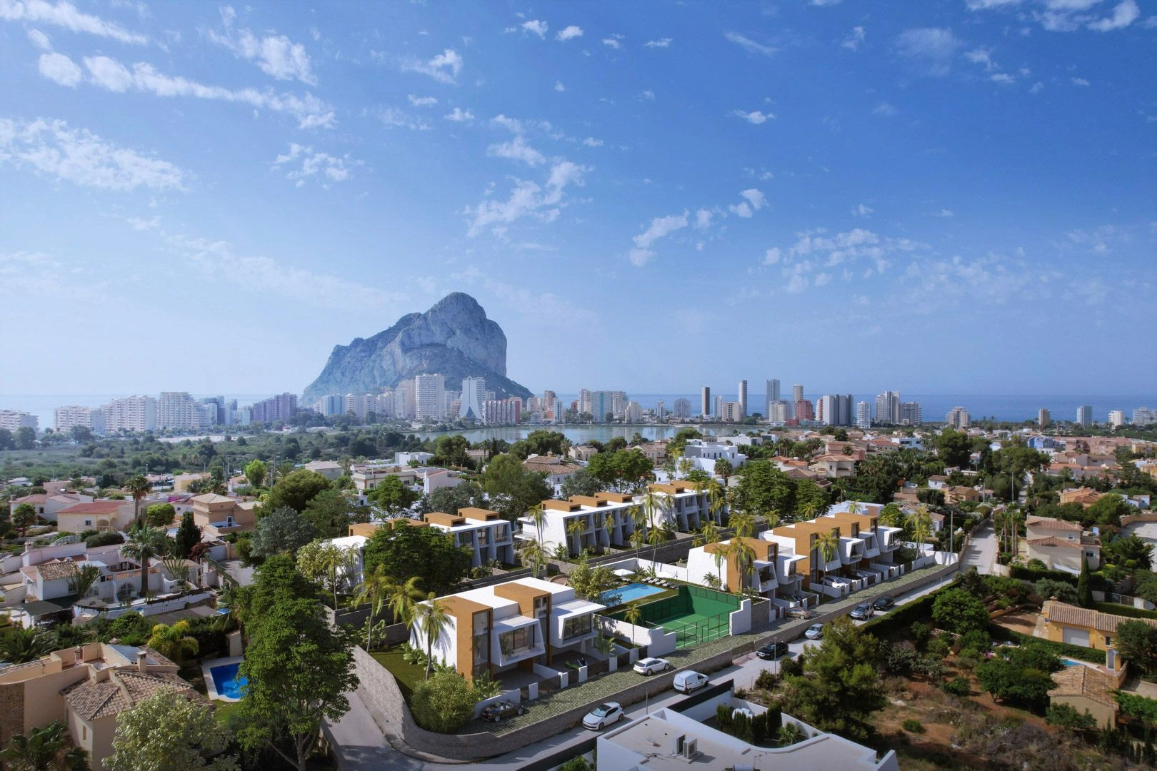 Moderne nieuwbouw geschakelde chalet te koop in Calpe