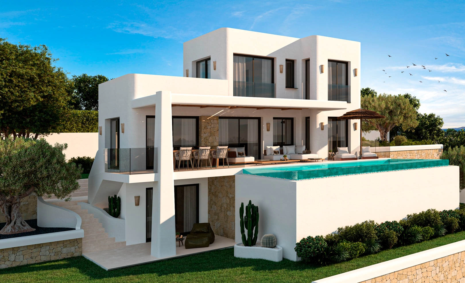 Vivienda moderna de obra nueva con vistas panorámicas en venta en Monte Solana, Pedreguer