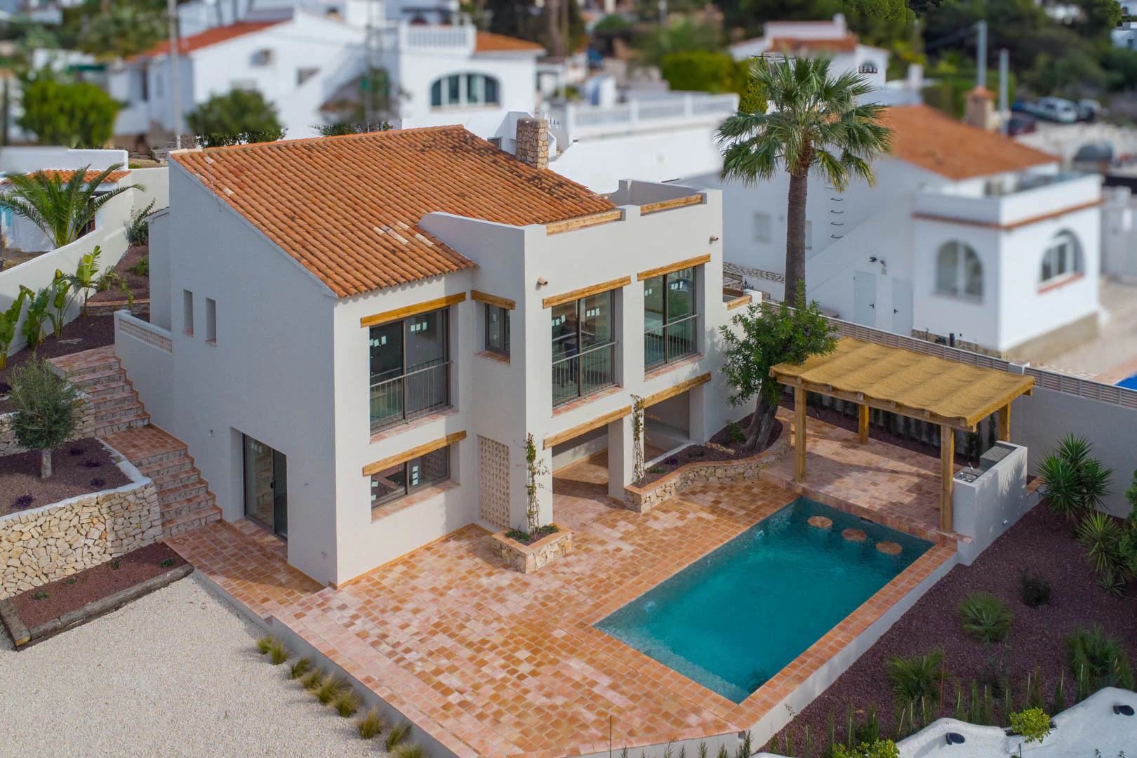 Villa mediterranea ristrutturata con vista sul mare in vendita a La Fustera, Benissa