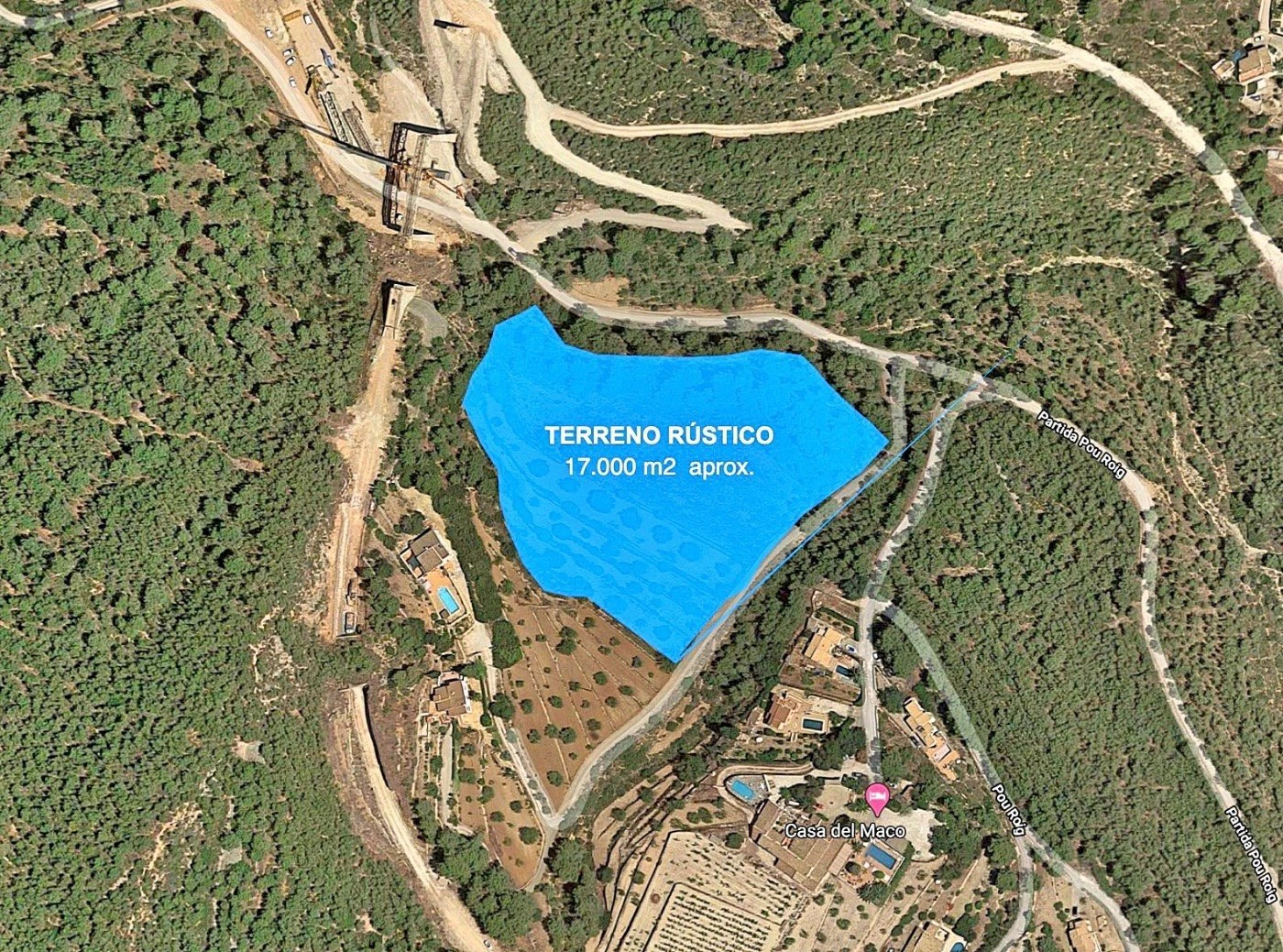 Terreno rústico bien situado, bastante llano, en zona rural cerca de Calpe.