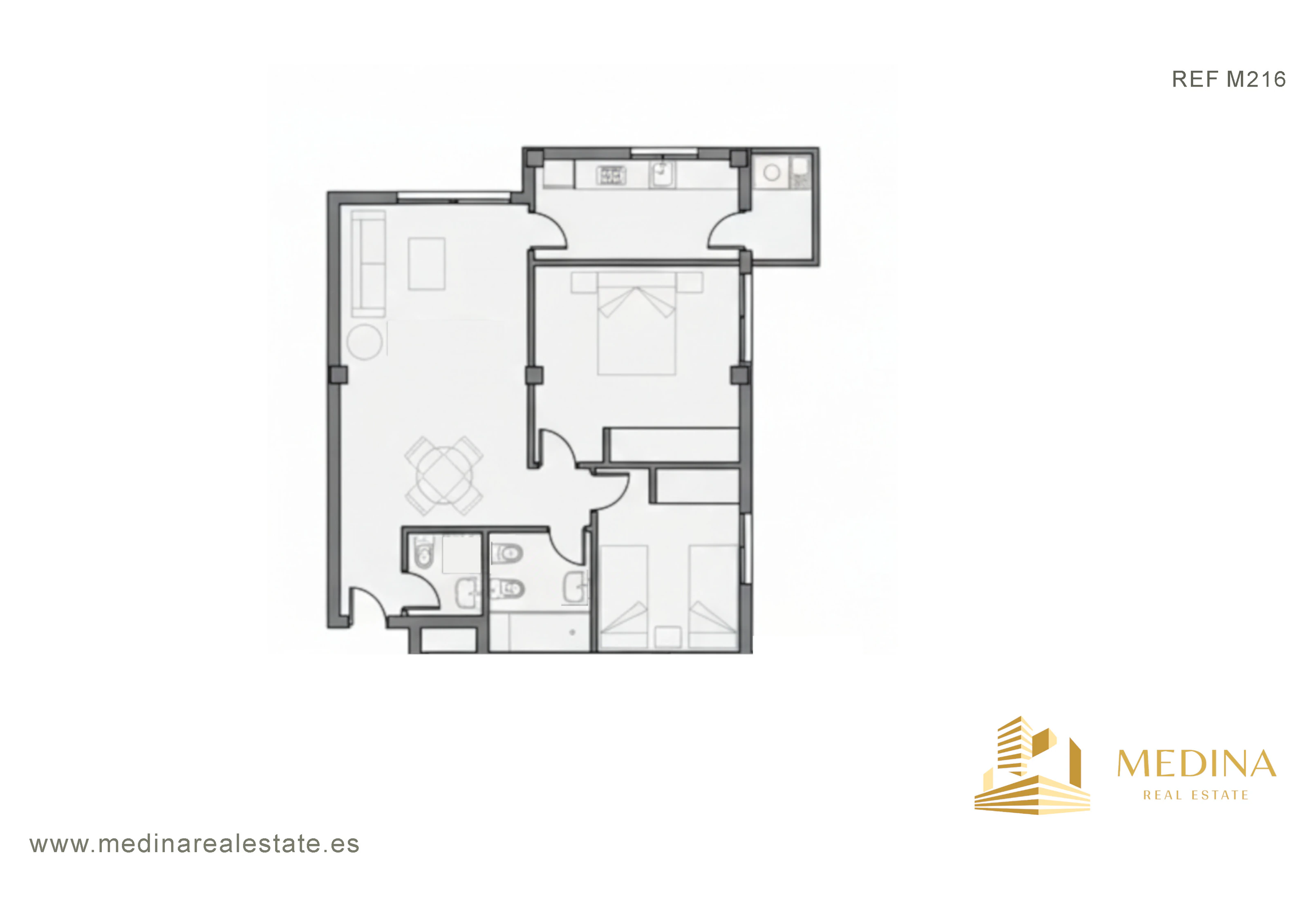 Apartamento en venta de 2 dormitorios, Les Deveses, enia