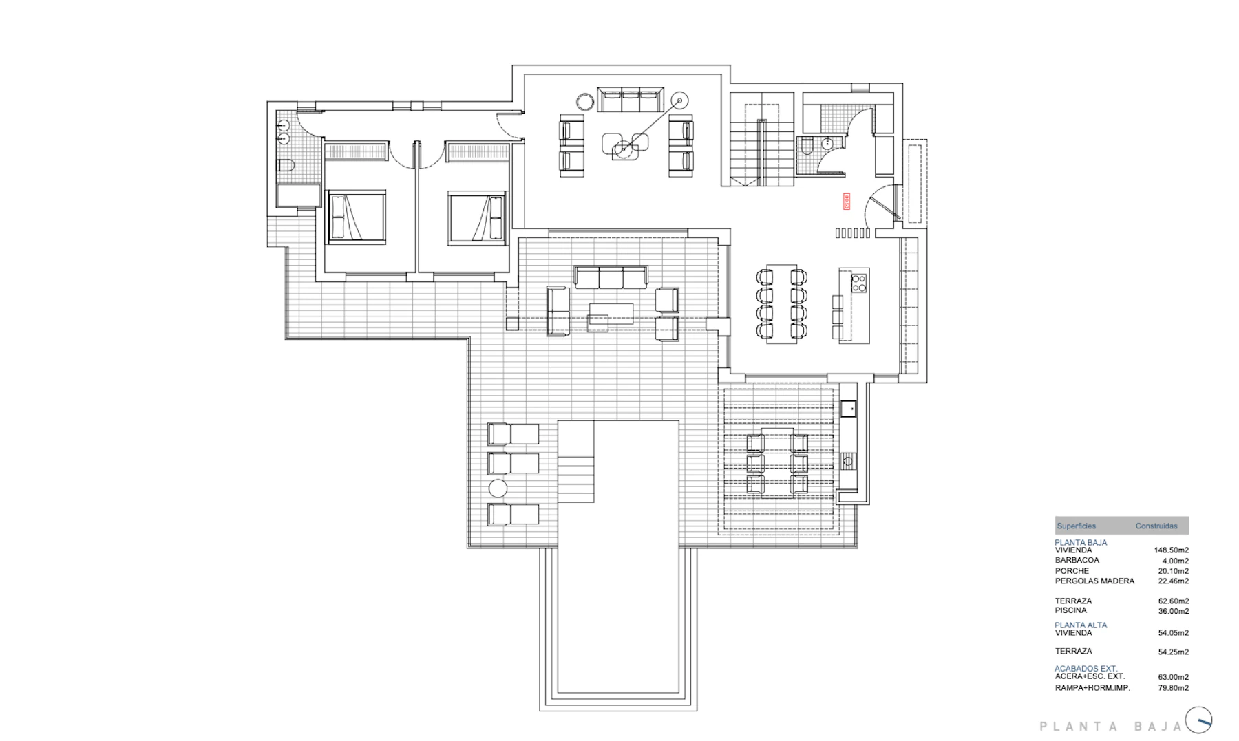Project voor een Ibizastijl villa met zeezicht te koop in Fanadix, Benissa
