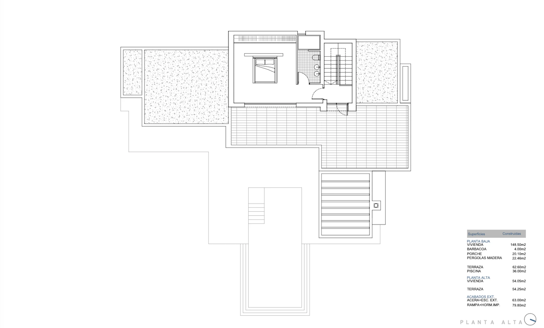 Project voor een Ibizastijl villa met zeezicht te koop in Fanadix, Benissa
