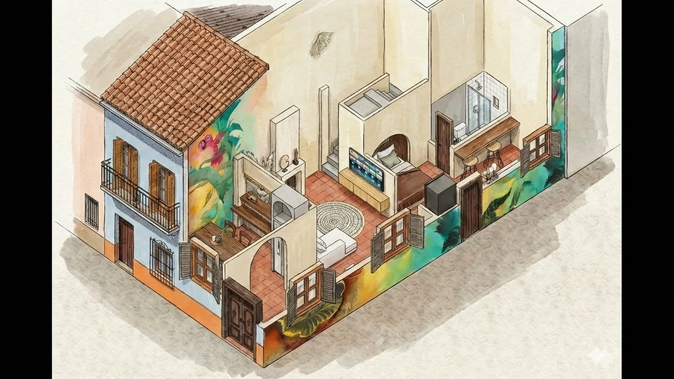 Proyecto de Renovación – Casa de Pueblo Tradicional con Licencia Aprobada y Terraza en la Azotea