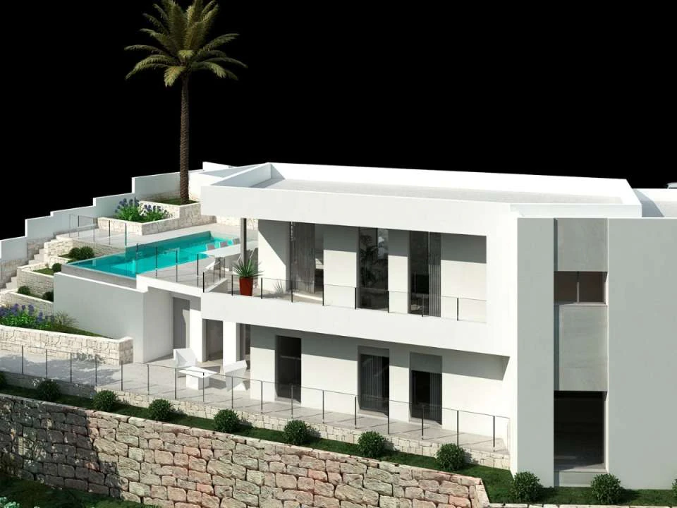 Villa de obra nueva con preciosas vistas abiertas en venta en Benimeit, Moraira
