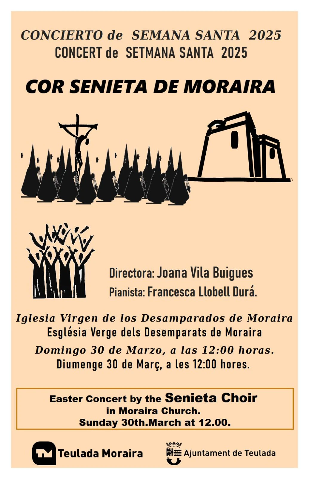 SUNDAY 30th MARCH - EASTER CHOIR CONCERT by the COR LA SENIETA of MORAIRA