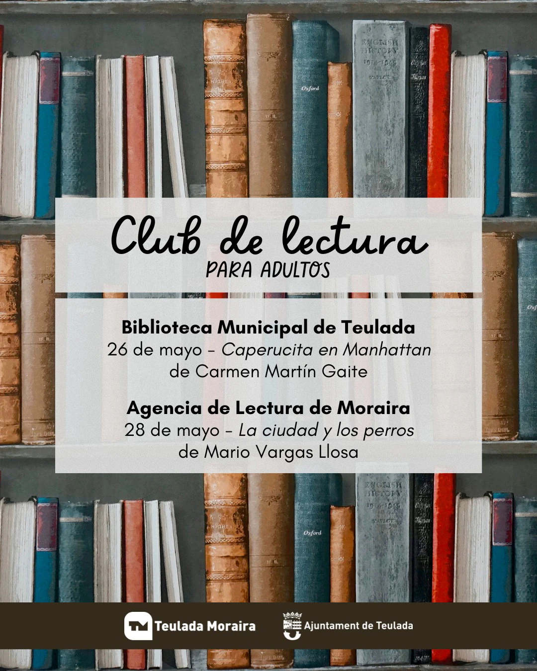 MONDAY, MAY 26th and WEDNESDAY, MAY 28th -   ADULT READING CLUB