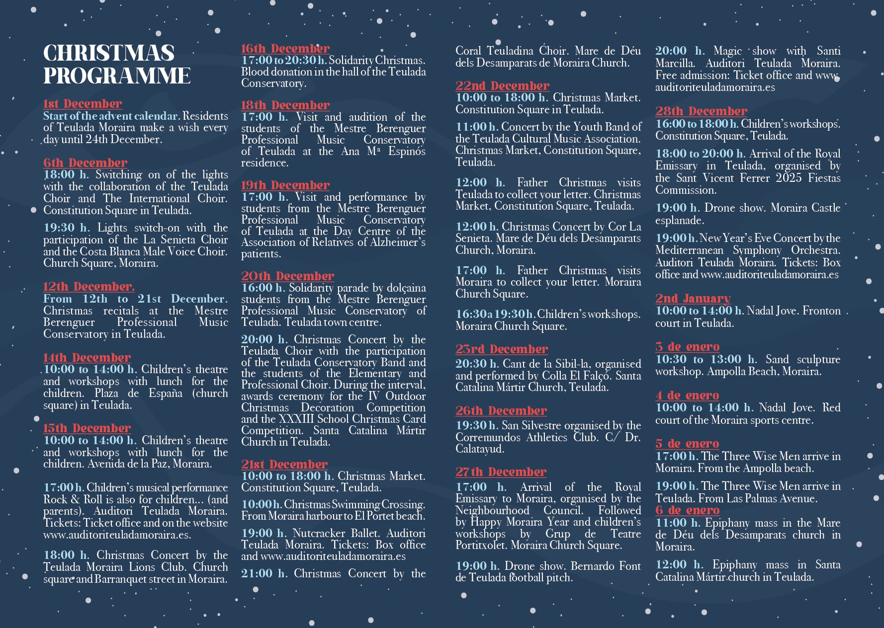 PROGRAMME CHRISTMAS MARKET 2024